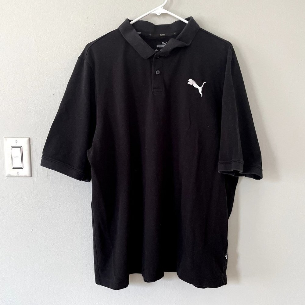 Puma black short sleeved polo shirt casual summer top men's size 2XLT